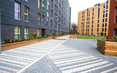 University of Salford’s £81m Student Village Features Permeable Landscape  from Tobermore
