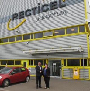 Stoke on Trent City Council's deputy leader toured the Recticel Insulation factory.