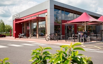 Comar Architectural Aluminium Systems complete new Costa Coffee drive-thru in Bedford